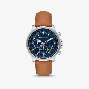 迈克高仕/Michael Kors 超大号 Cortlandt 皮革和银色手表 MK8927-0230