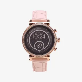 迈克高仕/Michael Kors 女士 Sofie 2.0 粉色凹字精钢智能腕表 MKT5068650