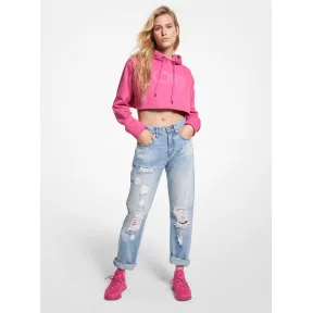 迈克高仕/Michael Kors 徽标有机棉混纺短款连帽衫 MS250L023G-0656