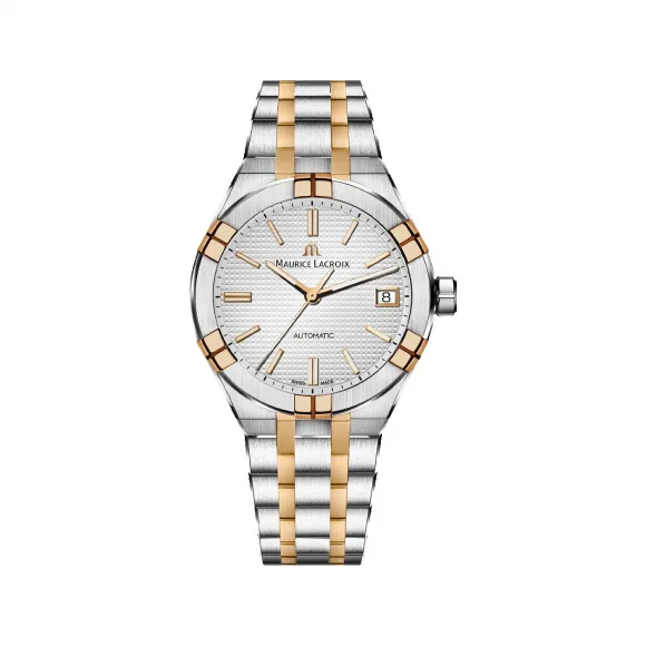 艾美/Maurice Lacroix aikon系列 39 MM 双色精钢和镀18K黄金 自动机械机芯 男表 AI6007-SP012-130-1