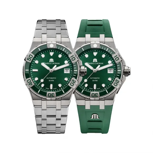 艾美/Maurice Lacroix aikon系列 38 MM 精钢配陶瓷表圈 自动机械机芯 男表 AI6057-SSL5F-630-D