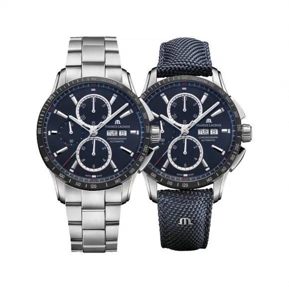 艾美/Maurice Lacroix pontos系列 43 MM 精钢配陶瓷表圈 自动机械机芯 男表 PT6038-SSL22-430-1