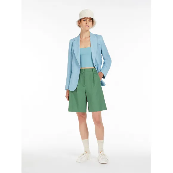 麦丝玛拉/Max Mara 棉麻帆布百慕大短裤 5141024206006