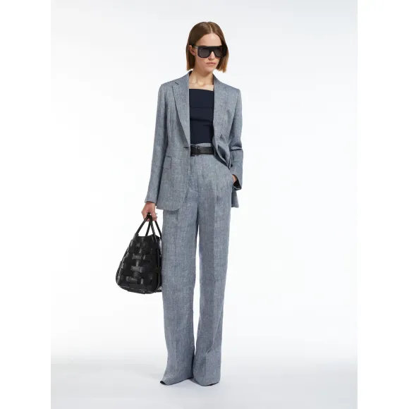 麦丝玛拉/Max Mara [帕劳] 亚麻人字纹西装外套 6041044206002