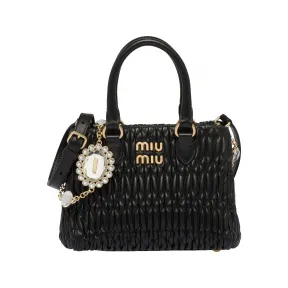 缪缪/Miu Miu Miu 水晶纳帕皮革手提包 5BA251-FVJ-F0632