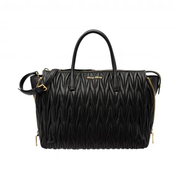 缪缪/Miu Miu Miu Miu Avenue 皮革旅行包 5BB015_N88_F0002