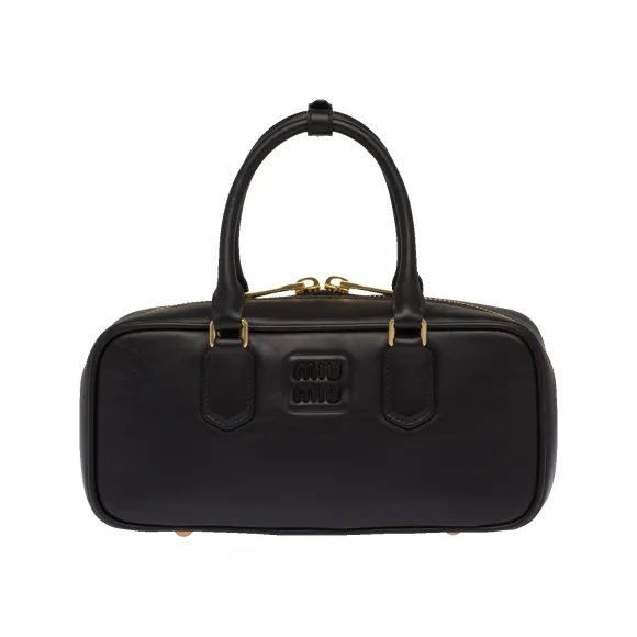 缪缪/Miu Miu 黑色 Arcadie皮革手袋 5BB148-2F8K-F0002