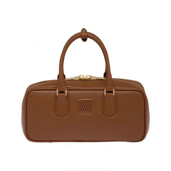 缪缪/Miu Miu 干邑色 Arcadie皮革手袋 5BB148-2F8K-F0046