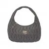 缪缪/Miu Miu 大理石灰色 Wander Matelassé 软羊革hobo 包 5BC108-N88-F0K44