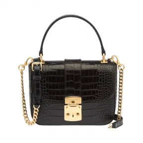 缪缪/Miu Miu 鳄鱼皮压纹印花皮革手袋 5BD150_2B8G_F0002