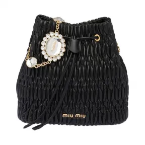 缪缪/Miu 软羊革束绳水桶包 5BE053-2DG7-F0012