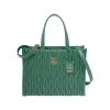缪缪/Miu Miu 灰绿色 Matelassé软羊革托特包 5BG258-N88-F0092