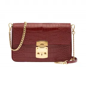 缪缪/Miu Miu 鳄鱼皮压纹皮革斜挎包 5BH148_2B8G_F0041