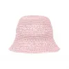 缪缪/Miu Miu 雪粉色 酒椰纤维帽子 5HC287-2DO1-F0E18