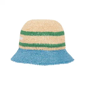 缪缪/Miu Miu 自然色 / 浅蓝色 粘纤酒椰纤维帽子 5HC305-2F8F-F075U