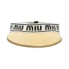 缪缪/Miu Miu 徽标装饰纤维编织遮阳帽 5HV007_2B98_F0018