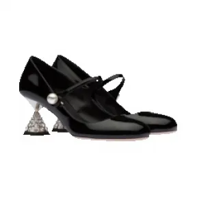 缪缪/Miu Miu 仿水晶漏斗跟漆皮玛丽珍高跟鞋 5I667D-XUW-F0002-F-065