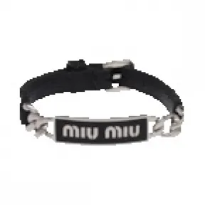 缪缪/Miu Miu 皮革金属链手链 5IB396-2F34-F0002