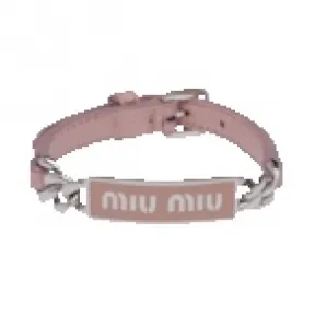 缪缪/Miu Miu 皮革金属链手链 5IB396-2F34-F0D91