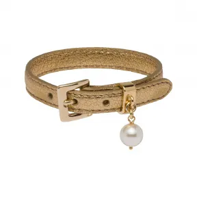 缪缪/Miu Miu 黄铁矿色 Madras 皮革手环 5IB400-034-F0846