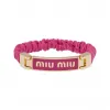 缪缪/Miu Miu 紫红色 徽标装饰软羊革和金属手环 5IB425-2F32-F0029