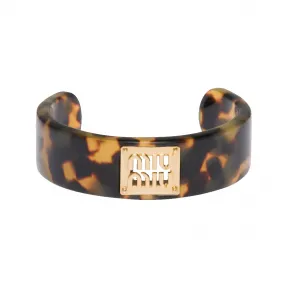 缪缪/Miu Miu 玳瑁色/金色 树脂玻璃和金属手环 5IB447-2F71-F03GI