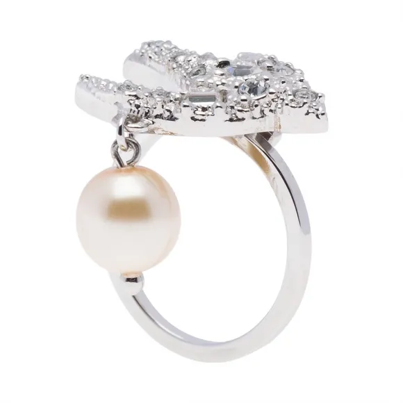 缪缪/Miu Miu 银质仿珍珠燕子戒指 5JA021_2EJD_F0QCD