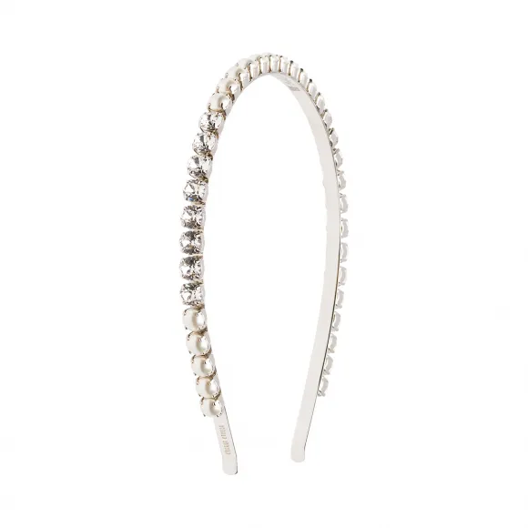 缪缪/Miu Miu 仿珍珠水晶金属发带 5JH004_2ARA_F0QCD