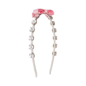 缪缪/Miu Miu 仿水晶和蝴蝶结装饰发带 5JH058_2B8J_F0442