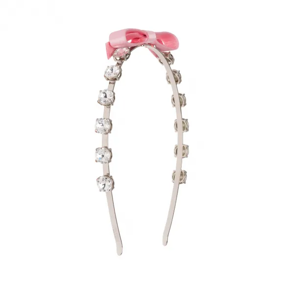 缪缪/Miu Miu 仿水晶和蝴蝶结装饰发带 5JH058_2B8J_F0442