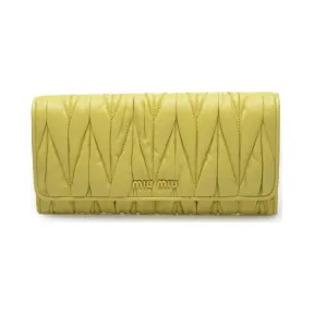 缪缪/Miu Miu  黄色 羊皮 钱包 5M1109-N88-F0377