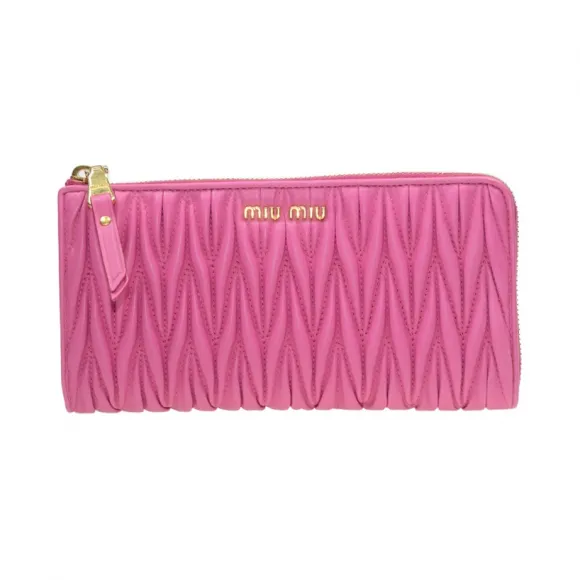 缪缪/Miu Miu  粉红色 羊皮 钱包 5M1183-N88-F0029