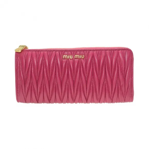 缪缪/Miu Miu  桃红色 羊皮 钱包 5M1183-N88-F0233