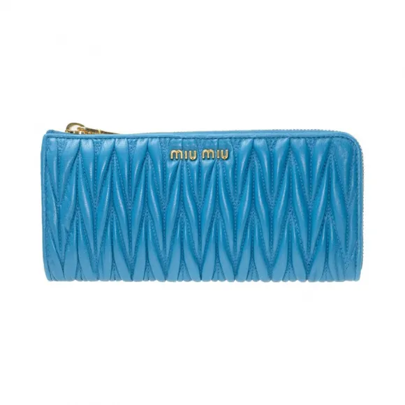 缪缪/Miu Miu  蓝色 羊皮 钱包 5M1183-N88-F0K41