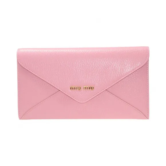 缪缪/Miu Miu  粉红色 牛皮 钱包 5M1406-034-F0028