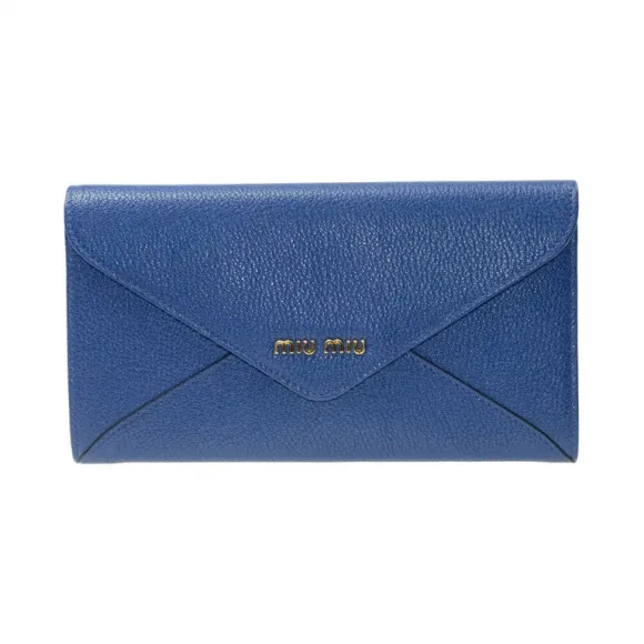 缪缪/Miu Miu  蓝色 牛皮 钱包 5M1406-034-F0215