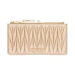 缪缪/Miu Miu 绗缝纳帕皮革拉链钱包 5MB006-N88-F0522