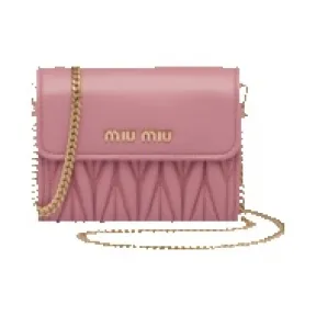 缪缪/Miu Miu 带肩带的纳帕皮革钱包 5MT013-N88-F0028