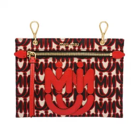 缪缪/Miu Miu 提花和皮革迷你手袋 5NO002_2CAG_F068Z