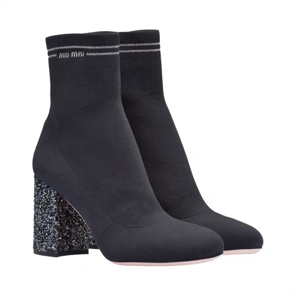 缪缪/Miu Miu 针织织物短靴 5T160C_3KLU_F0H0S
