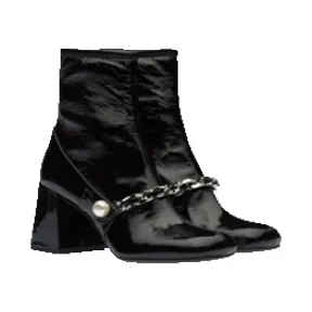 缪缪/Miu Miu NAPLAK 皮革中筒靴 5T607D-3LB1-F0002-F-065