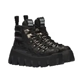 缪缪/Miu Miu 皮革系带中筒靴 5T618D-3AQQ-F0002-F-070