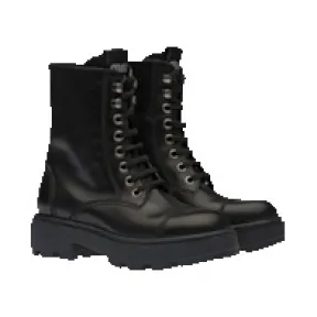 缪缪/Miu Miu 皮革系带中筒靴 5U651D-3AQP-F0002-F-045