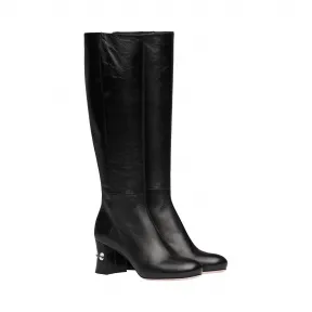 缪缪/Miu Miu 仿水晶装饰皮革长靴 5W673C_XUV_F0002