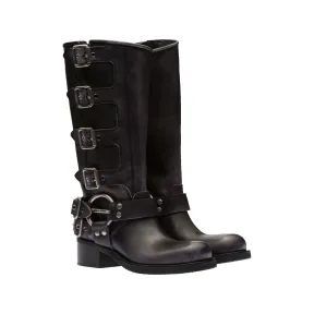 缪缪/Miu Miu 皮革机车靴 5W792D-3F33-F0002