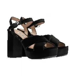 缪缪/Miu Miu 天鹅绒厚底凉鞋 5XP866-068-F0002-F-105