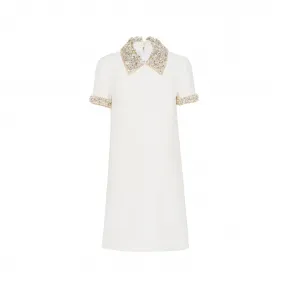 缪缪/Miu Miu 白色 刺绣卡迪迷你连衣裙 MF4626-11D4-F0009
