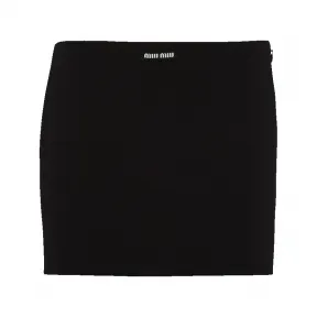 缪缪/Miu Miu 黑色 Jersey Miniskirt With Logo MG1871-110M-F0002