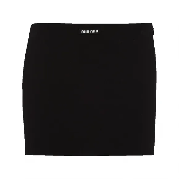 缪缪/Miu Miu 黑色 Jersey Miniskirt With Logo MG1871-110M-F0002