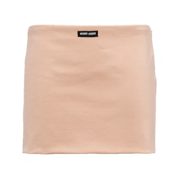 缪缪/Miu Miu 裸粉色 Jersey Miniskirt With Logo MG1871-110M-F0236